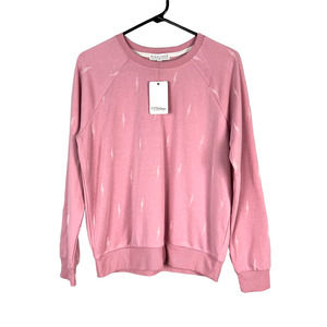 PJ Salvage Lightning Strike Pink Fleece Long Sleeve Sleep Top Size Small NWT